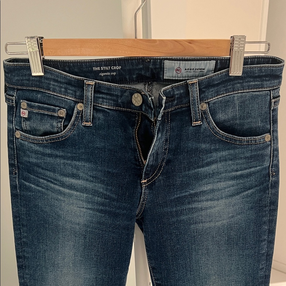 Ag Adriano Goldschmied Dark Blue Cropped Jeans